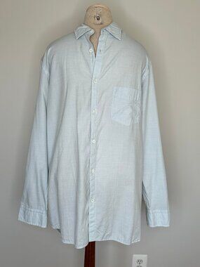 Billy Reid Men's Long Sleeve Cotton Cashmere Shirt Size Large Light Blue
